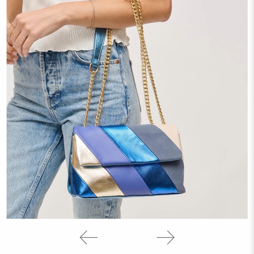 Stylish Blue and Gold Women's Bag - Urban Expressions Rayne bag